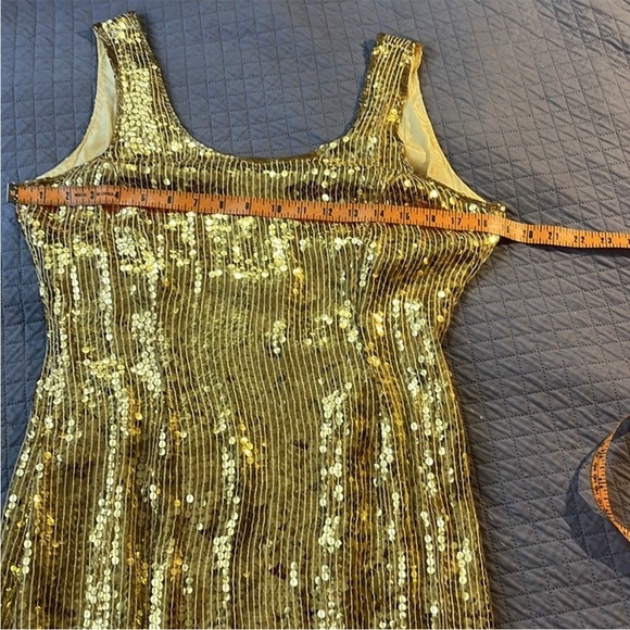 Vintage NWT Together Gold Sequin Sleeveless Mini Dress - Picture 9 of 10